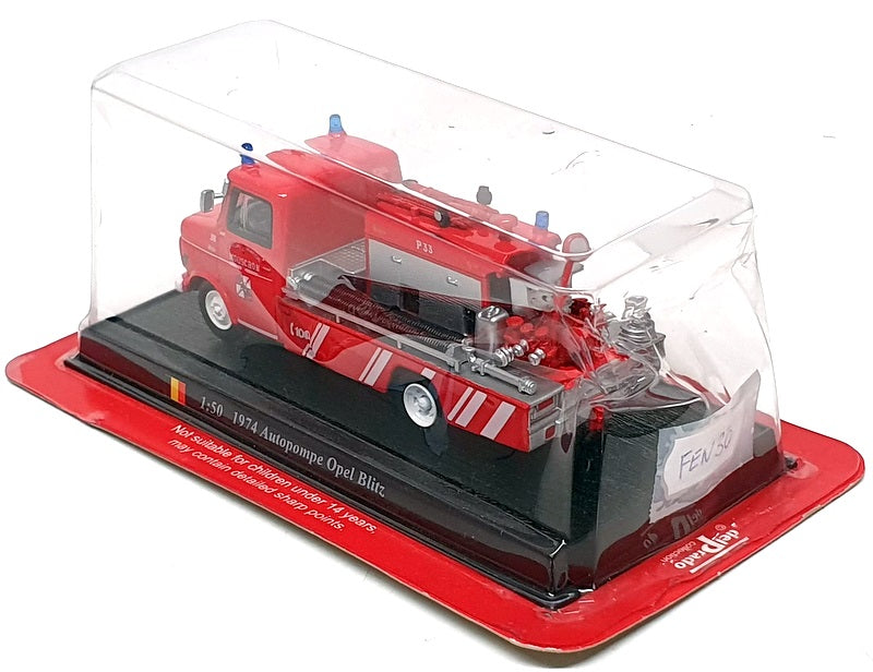 Del Prado 1/50 Scale FEN30 - 1974 Opel Blitz Fire Engine Truck - Red