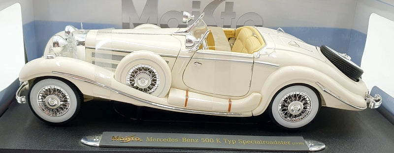 Maisto 1/18 Scale 36055 - 1936 Mercedes Benz 500K Typ Special Roaster - White