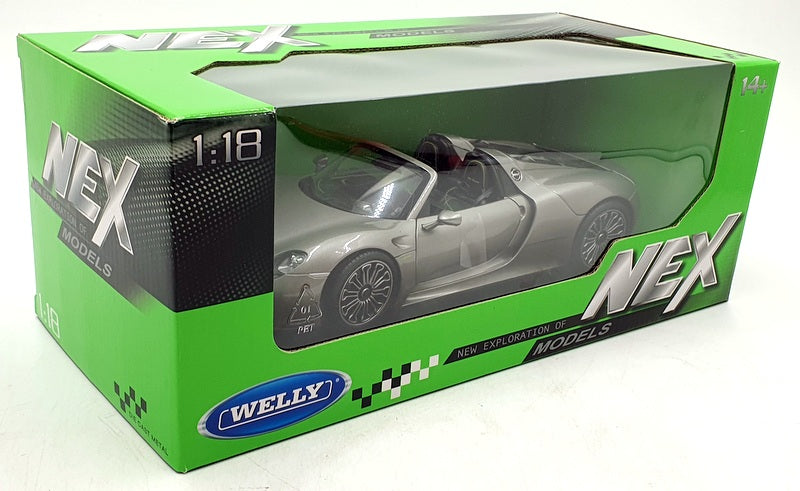 Welly 1/18 Scale Diecast 18051W - Porsche 918 Spyder - Grey