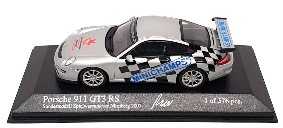 Minichamps 1/43 Scale NBG07 - Porsche 911 GT3 RS Nurnberg Toy Fair 2007 Silver