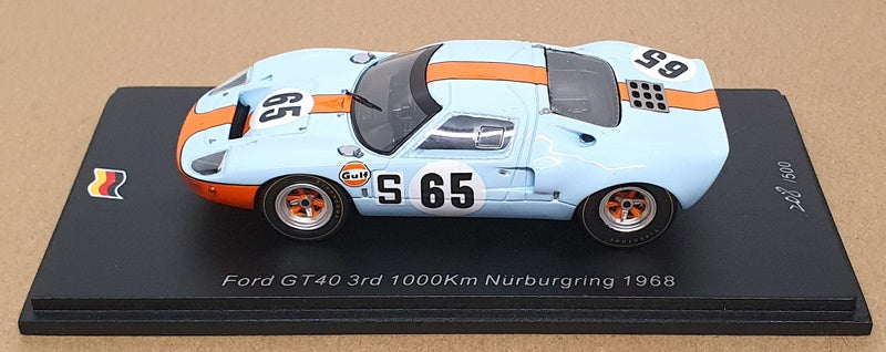 Spark 1/43 Scale SG817 Ford GT40 #65 3rd 1000Km Nurburgring 1968 Lt Blue/Orange