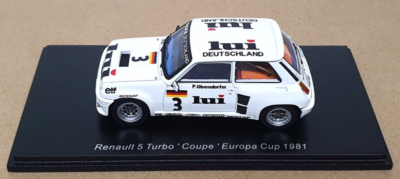 Spark 1/43 Scale S6021 - Renault 5 Turbo Coupe #3 Europa Cup - White