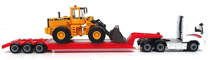 Cararama 1/87 Scale 185001 - Volvo FH12 & L180C Bulldozer - White/Red/Yellow