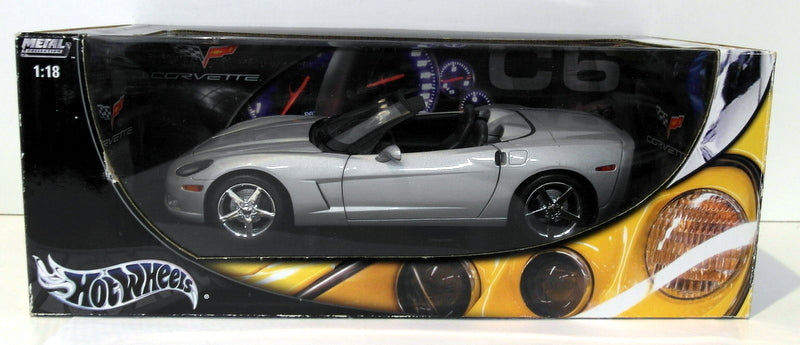 Hot Wheels 1/18 Scale Diecast B6052 - Chevrolet Corvette C6 Cabrio - Silver