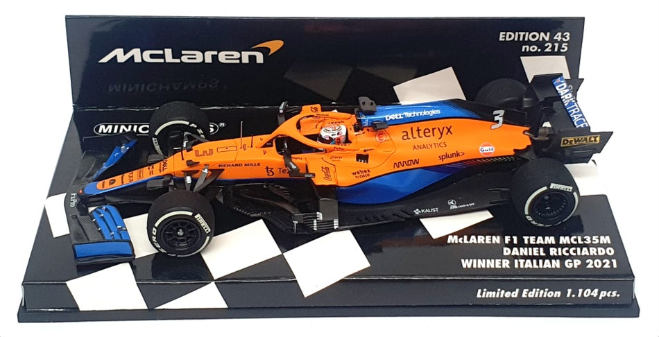 Minichamps 1/43 Scale 537 215803 F1 McLaren MCL35M 1st Italian GP 2021 Ricciardo