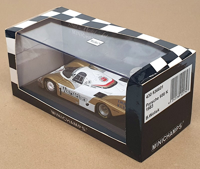 Minichamps 1/43 Scale 430 836601 - Porsche 956 K #1 B. Wollek - White/Gold