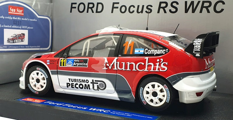 Sun Star 1/18 Scale Diecast - 3922 Ford Focus #11 WRC Rally Argentina 2007