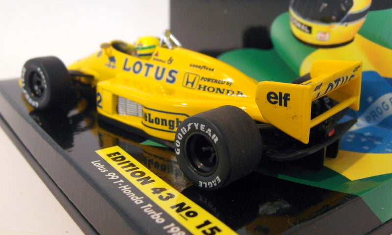 Minichamps 1/43 Scale AS14 43 No.15 Lotus 99T Honda Turbo 1987 Ayrton Senna