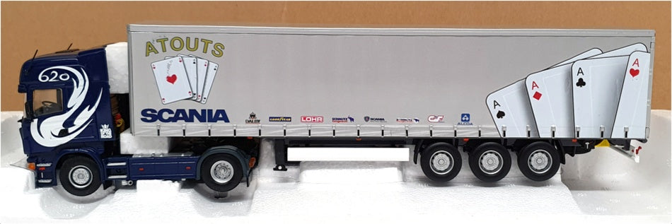 Universal Hobbies 1/50 Scale 5607 - Scania Truck & Trailer (Atouts) Blue/Silver