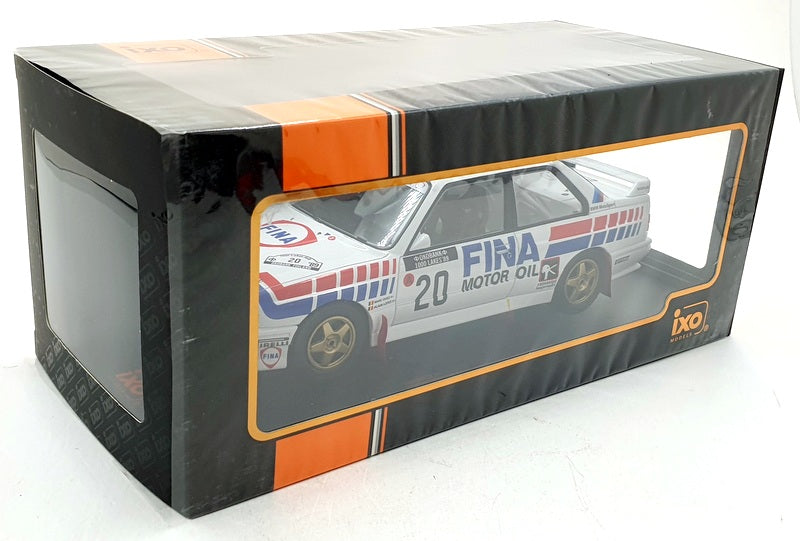 IXO Models 1/18 Scale 18RMC132 - BMW M3 E30 #20 Fina 1000 Lakes 1989