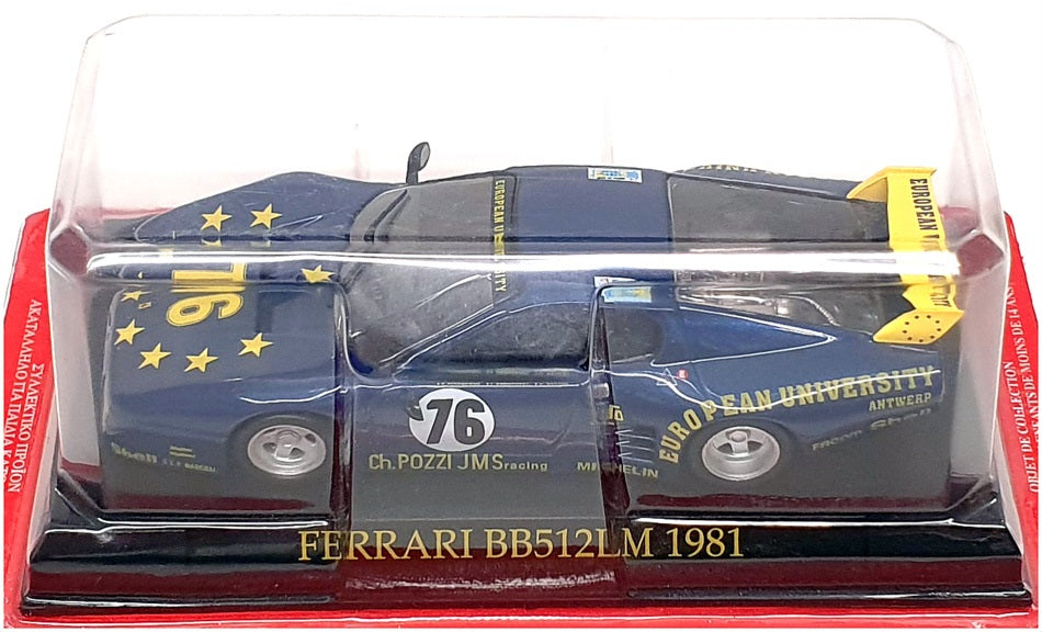 Altaya 1/43 Scale Diecast 11724 - Ferrari BB512 #76 Le Mans 1981 - Blue