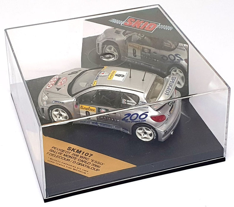 Skid 1/43 Scale SKM107 - Peugeot 206 WRC #9 Monte Carlo Rally 2000 - Silver