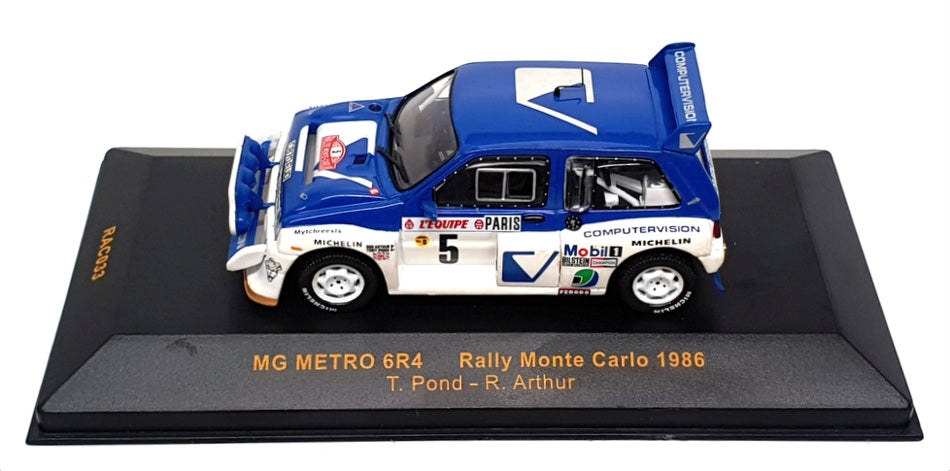 Ixo 1/43 Scale RAC033 - MG Metro 6R4 #5 Monte Carlo 1986 - Blue/White