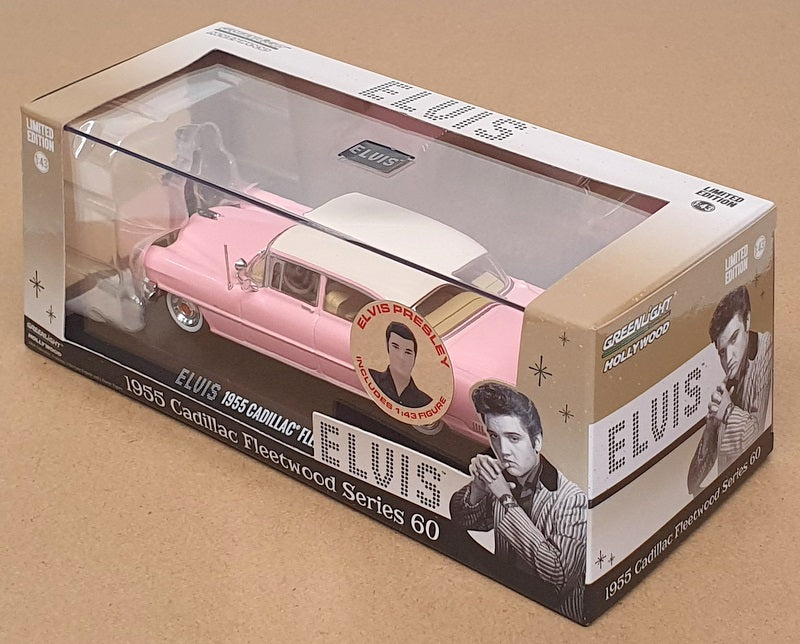 Greenlight 1/43 Scale 86436 - Elvis 1955 Cadillac Fleetwood S60 - Pink/White