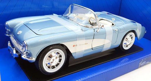 Road Signature 1/18 Scale Diecast 92018 - 1957 Chevrolet Corvette - Blue/White