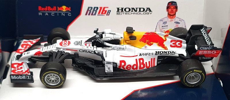 Burago 1/43 Scale 18-38055 - F1 Honda Red Bull RB16B #33 Verstappen - White