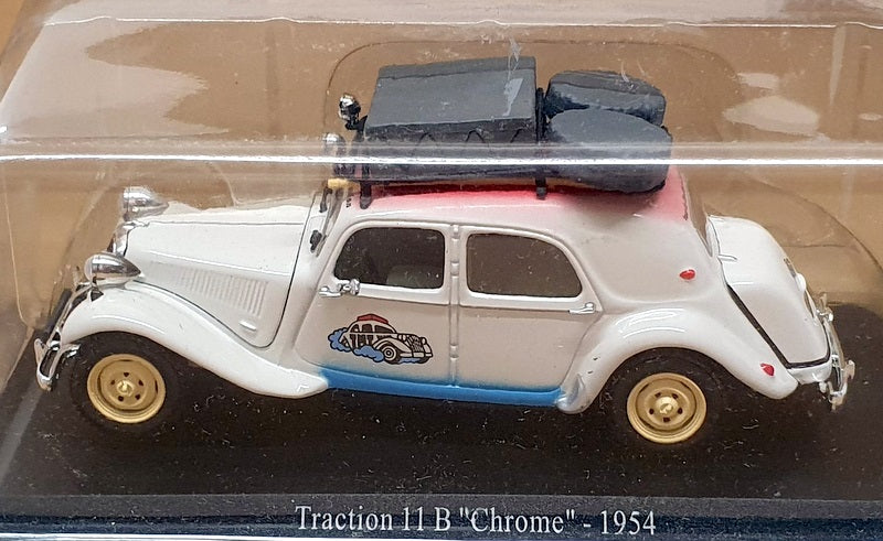 Atlas Editions 1/43 Scale 6112 517 - 1954 Citroen Traction 11B Chrome - White