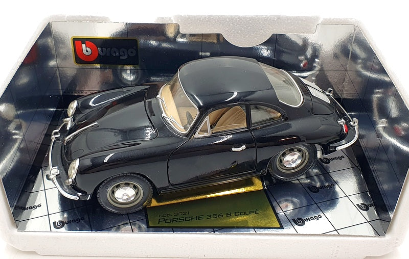 Burago 1/18 Scale Diecast 3021 - 1961 Porsche 356 B Coupe - Black