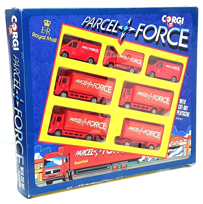 Corgi Diecast J3214/1 - 6 Piece Royal Mail Parcelforce Set With Playscene