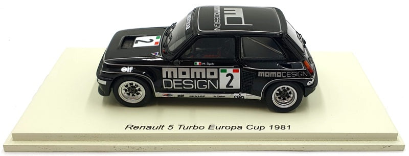 Spark Model 1/43 Scale Resin S6020 - Renault 5 Turbo EC MOMO Noire Sigala 1981