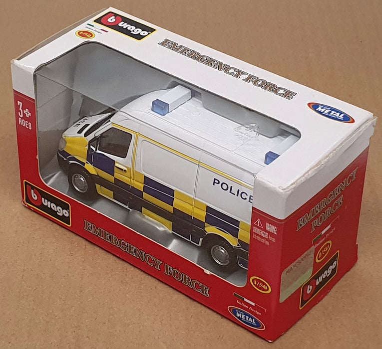 Burago 1/50 Scale 18-32006 Mercedes Benz Sprinter Police Van - White/Yellow/Blue