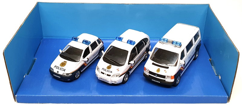 Cararama 1/43 Scale 370 - 3 Piece Policia Set Peugeot Renault - White