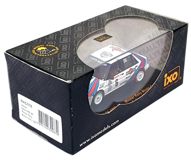 Ixo 1/43 Scale RAC078 - Lancia Delta 4WD #6 Winner Monte Carlo 1987 (Martini)