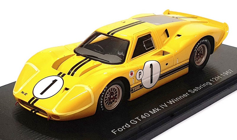 Spark 1/43 Scale 43SE67 - Ford GT40 MkIV #1 Winner Sebring 12H 1967 - Yellow