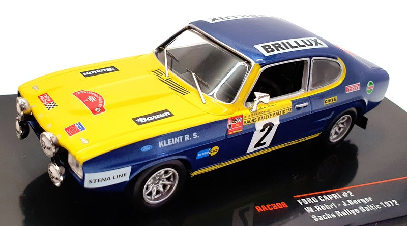 IXO Models 1/43 Scale Model Car RAC308 - 1972 Ford Capri #2 Sachs Rally Baltic