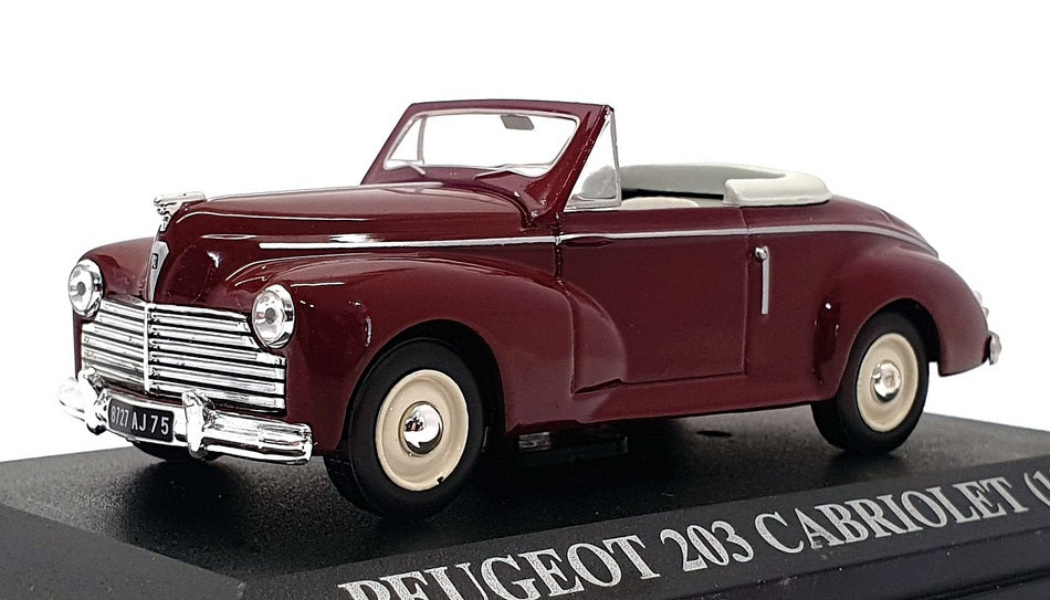 Altaya 1/43 Scale 27921B - 1953 Peugeot 203 Cabriolet  - Maroon