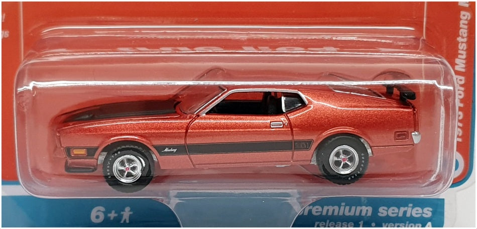 Auto World V. Muscle 1/64 Scale AW64352 1973 Ford Mustang Mach 1 Med Copper Poly