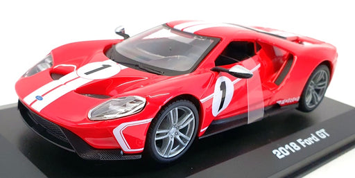 Burago 1/32 Scale Diecast #18 41163 - 2018 Ford GT #1 - Red/White