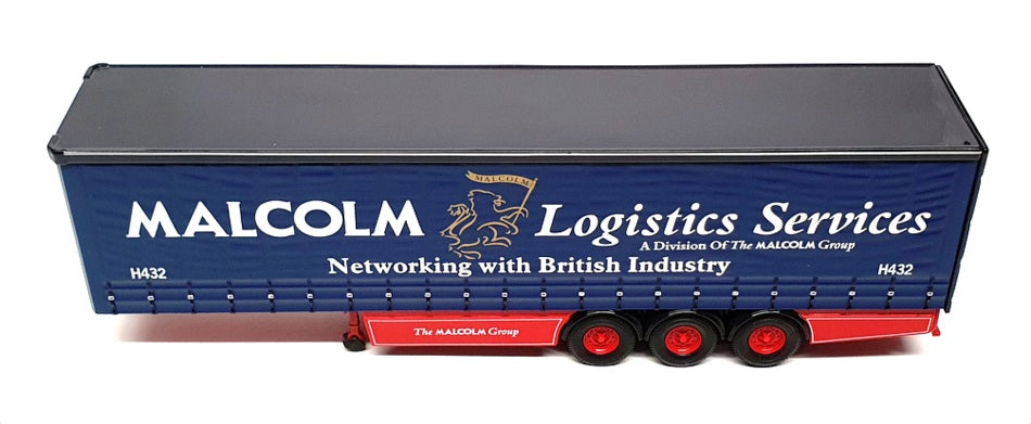 Corgi 1/50 Scale Diecast CC19907 - Curtain Trailer W H Malcolm - Blue