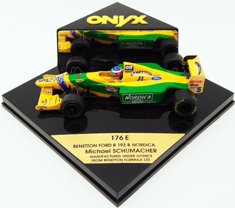 Onyx 1/43 Scale Model Car 176E Benetton Ford B 193 B Nordica Michael Schumacher