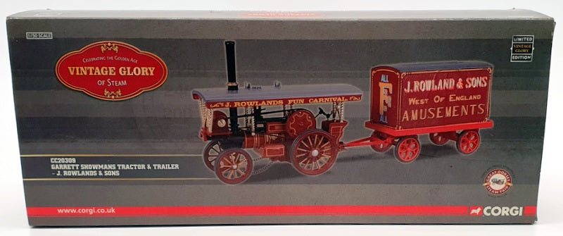 Corgi 1/50 Scale CC20309 - Garrett Showmans Tractor & Trailer J.Rowlands & Sons