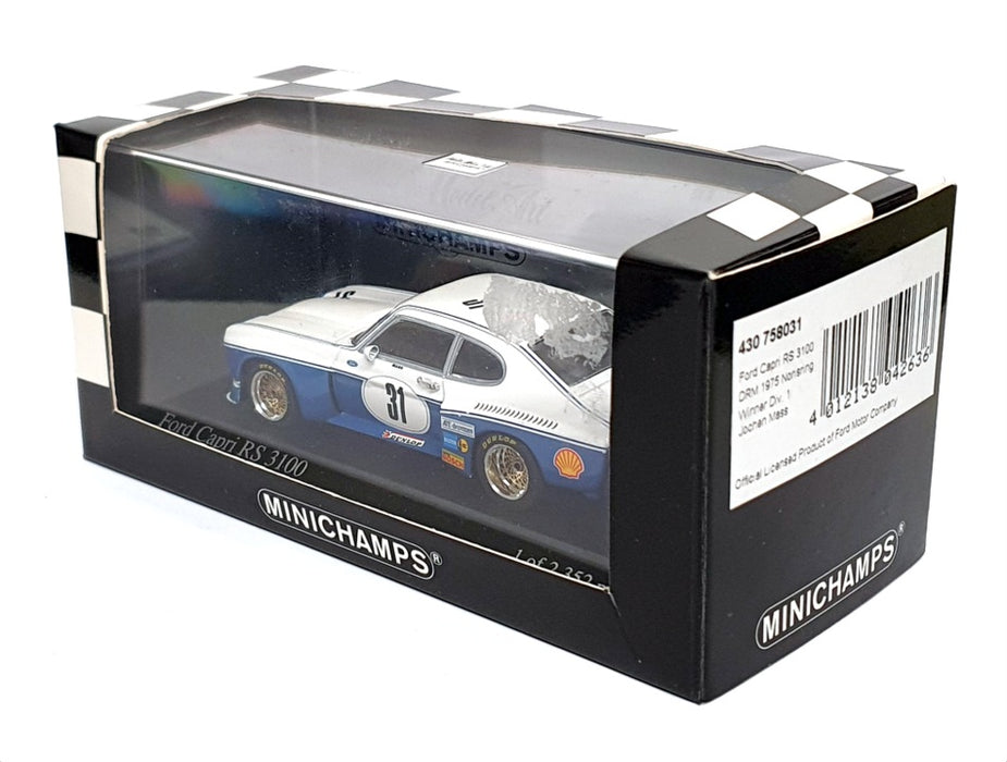 Minichamps 1/43 Scale 430 758031 Ford Capri RS 3100 DRM 1975 Norisring Win Div 1