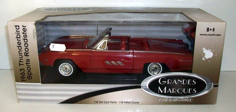 Ertl 1/18 Scale - 33716 1963 Ford Thunderbird Sports Roadster - Red