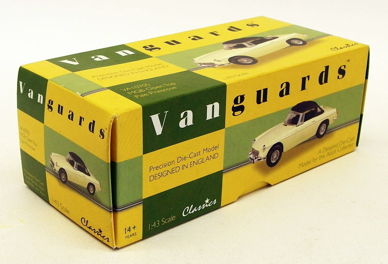 Vanguards 1/43 Scale Diecast VA10705 - MGB Open Top - Pale Primrose