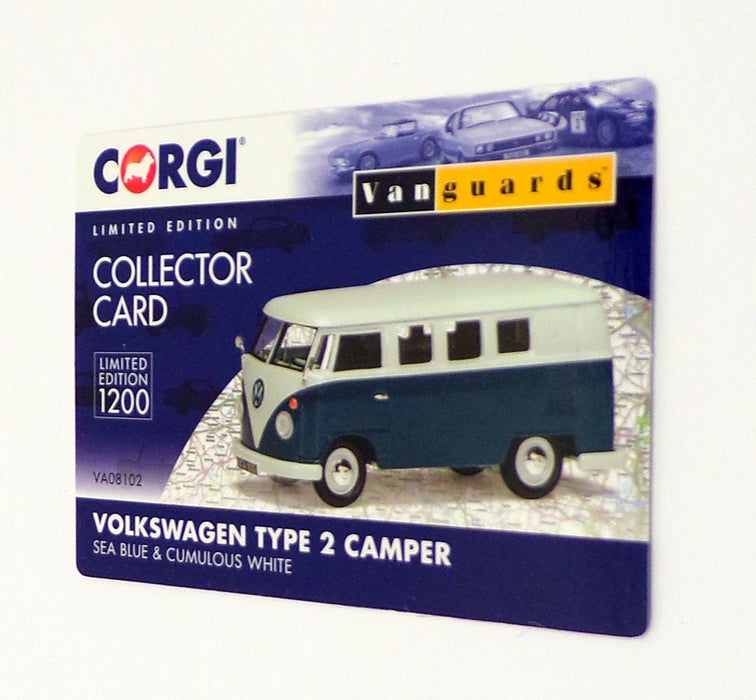 Vanguards 1/43 Scale VA08102 - VW Type 2 Camper - Sea Blue/Cumulous White