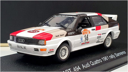 Detail Cars 1/43 Scale ART494 - Audi Quattro Sanremo Rally 1981 - SIGNED