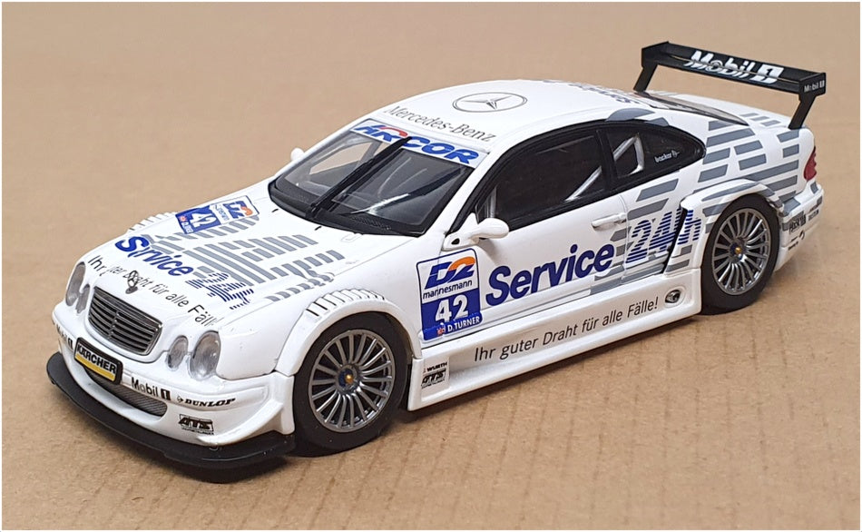 Autoart 1/43 Scale MB42W - Service 24h AMG Mercedes CLK #42 - White