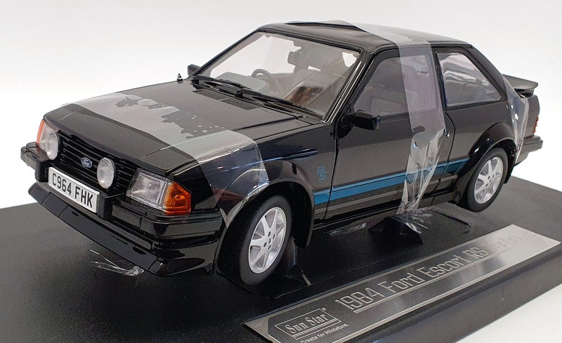 Sunstar 1/18 Scale Diecast 4964R - 1984 Ford Escort MK3 RS Turbo - Black