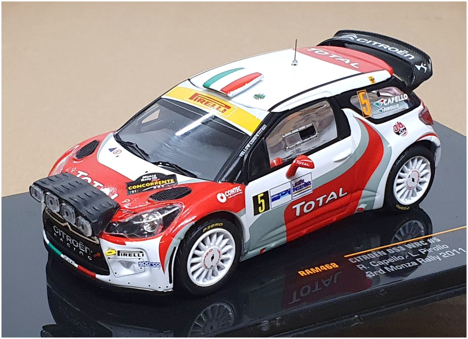 Ixo 1/43 Scale RAM468 - Citroen DS3 WRC #5 3rd Monza Rally 2011