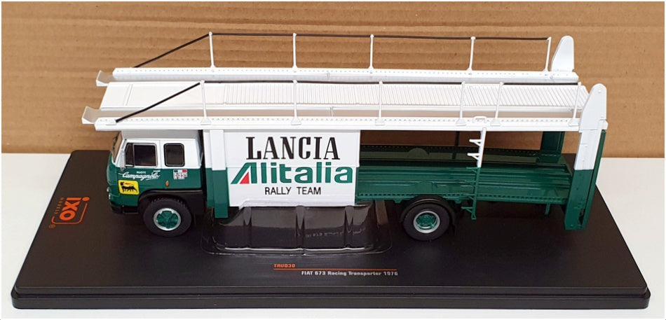 Ixo 1/43 Scale TRU038 - 1976 Fiat 673 Racing Transporter Truck - Green/White