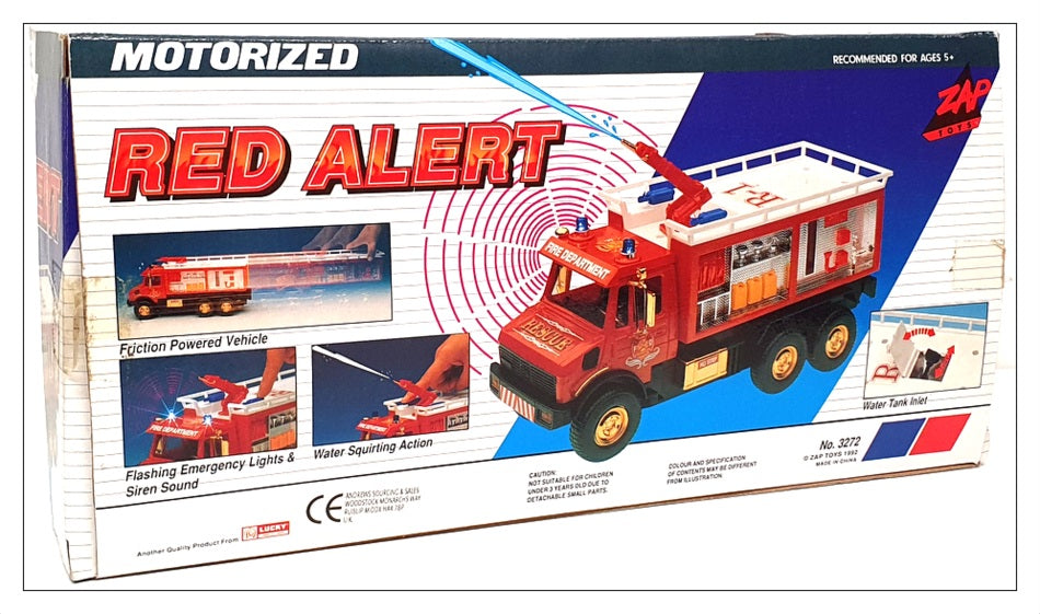 Zap Toys Appx 26cm Long 3272 - Motorized Fire Engine - Red