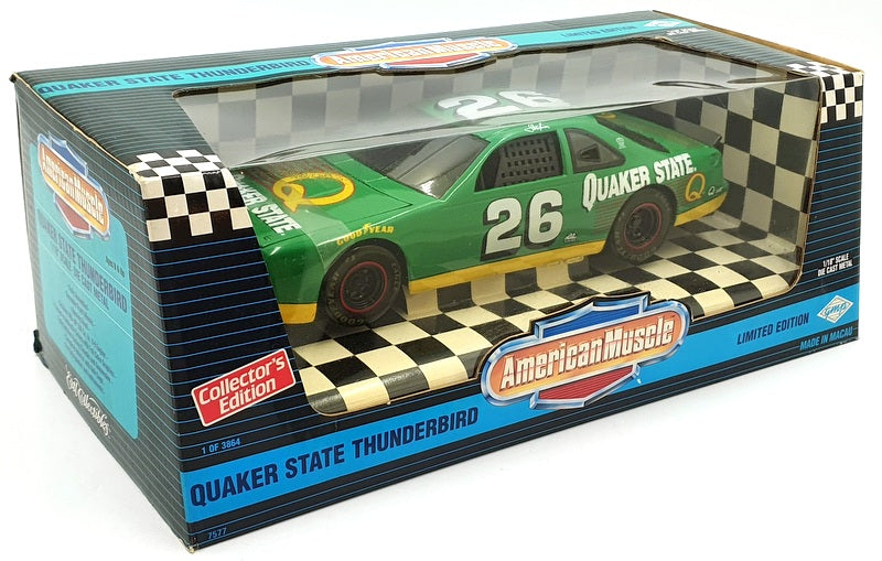 Ertl 1/18 Scale Diecast 7577 - Ford Thunderbird Quaker State #26 NASCAR