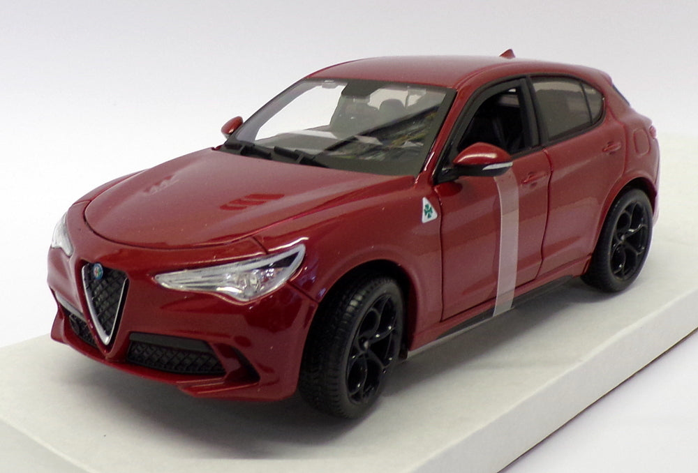 Burago 1/24 Scale Model Car 18-21086 - Alfa Romeo Stelvio - Burgundy