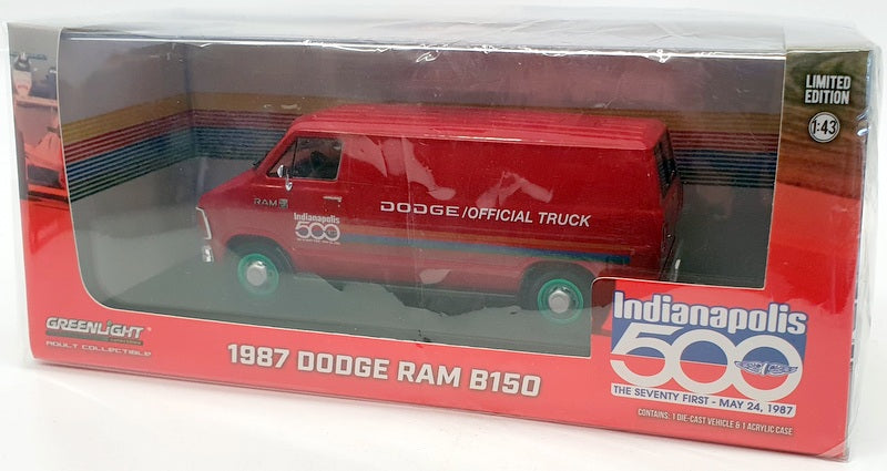 Greenlight 1/43 Scale 86576 - 1987 Dodge RAM B150 Indianapolis 500 Chase