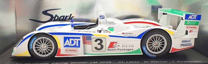 Spark 1/18 Scale S1801 - 2005 Audi R8 #3 Champion Racing Winner Signed