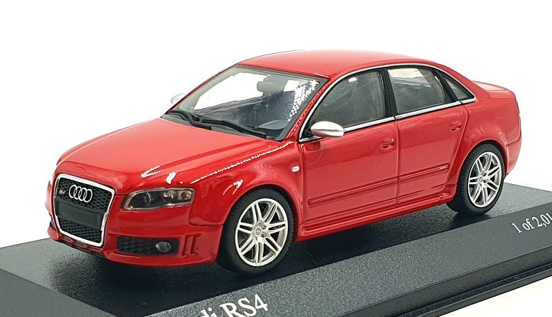 Minichamps 1/43 Scale Model Car 400 014600 - 2005 Audi RS 4 - Metallic Red